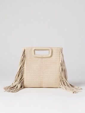 Maje Textile and Raffia M Bag